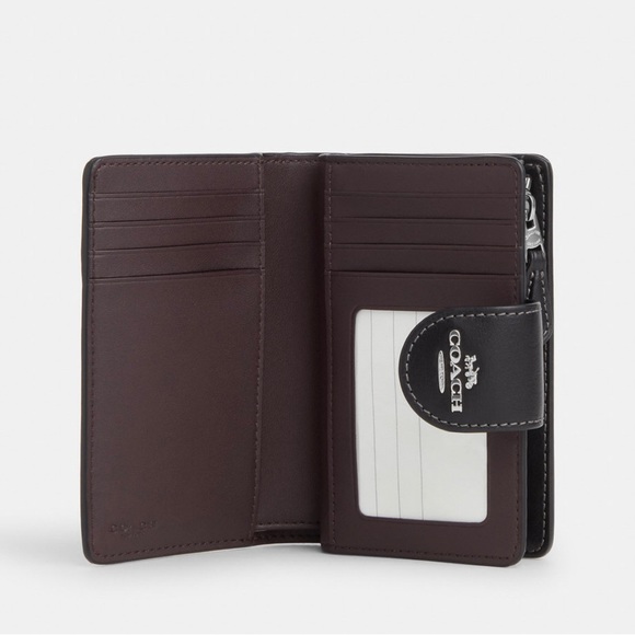 Coach Medium Corner Zip Wallet In Signature Canvas With Heart Print - Picture 3 of 6